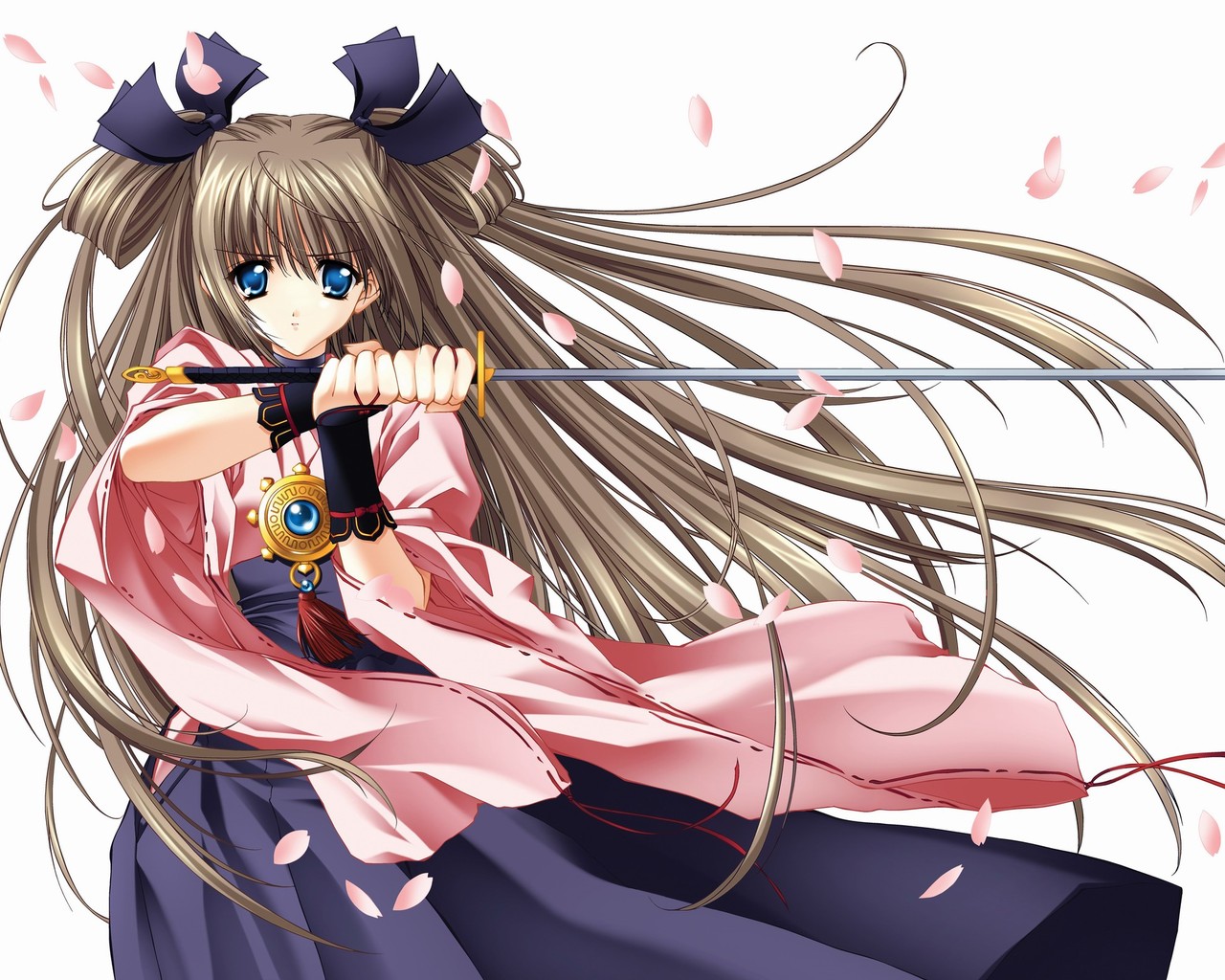 Fondos de Pantalla Espadas Kimono Pelo Anime Chicas descargar imagenes