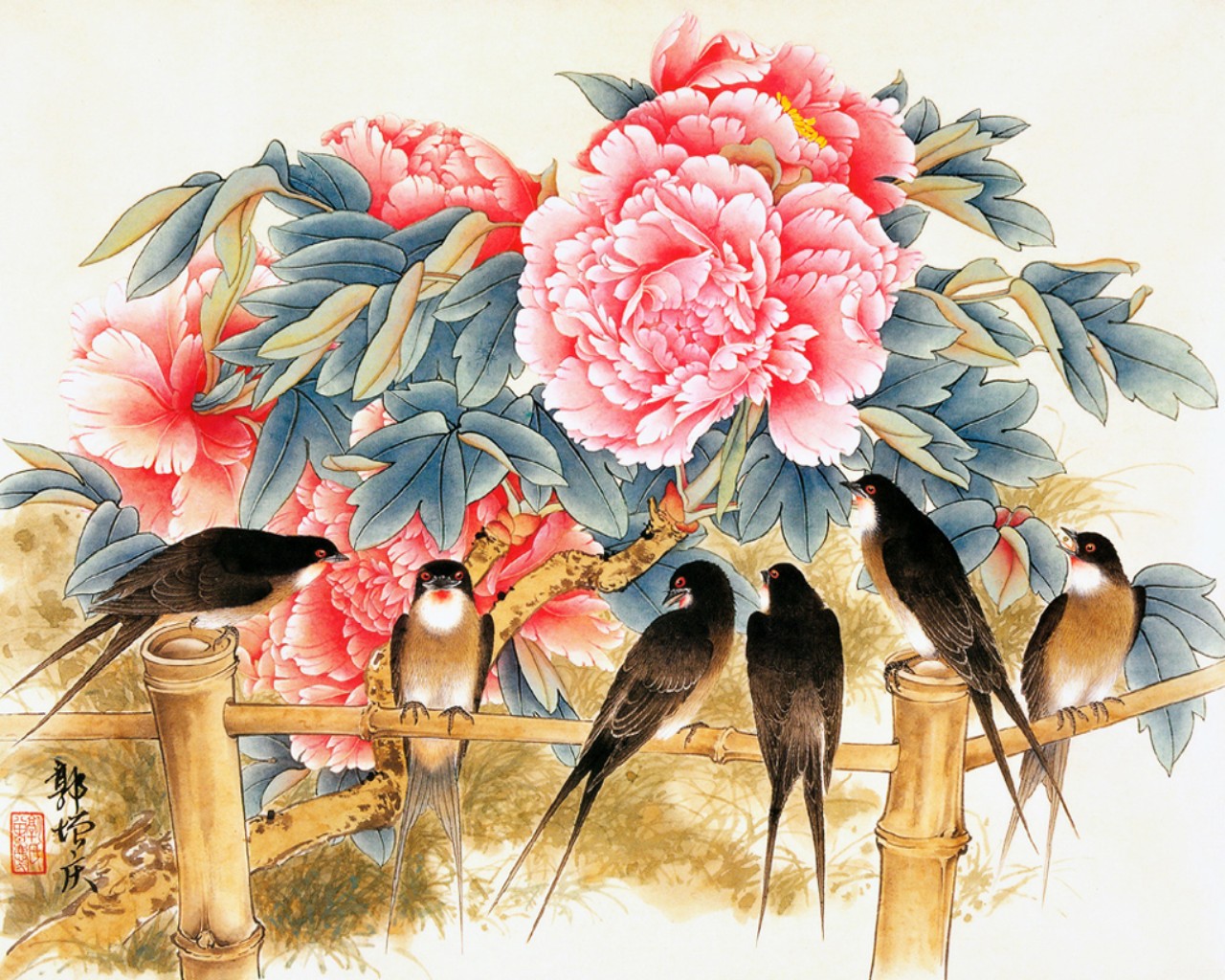 Картины птички с цветами. Хуа Няо Жанр. Хуа Няо Жанр китайской живописи. Хуа Няо Китай. Живопись Хуа Няо.