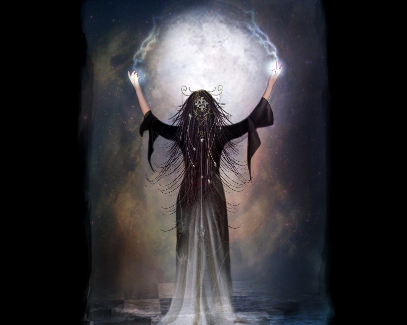 Черная магия волос. Славянская ведьма. Богиня смерти. Порча фэнтези. Колдуны и ведьмы.