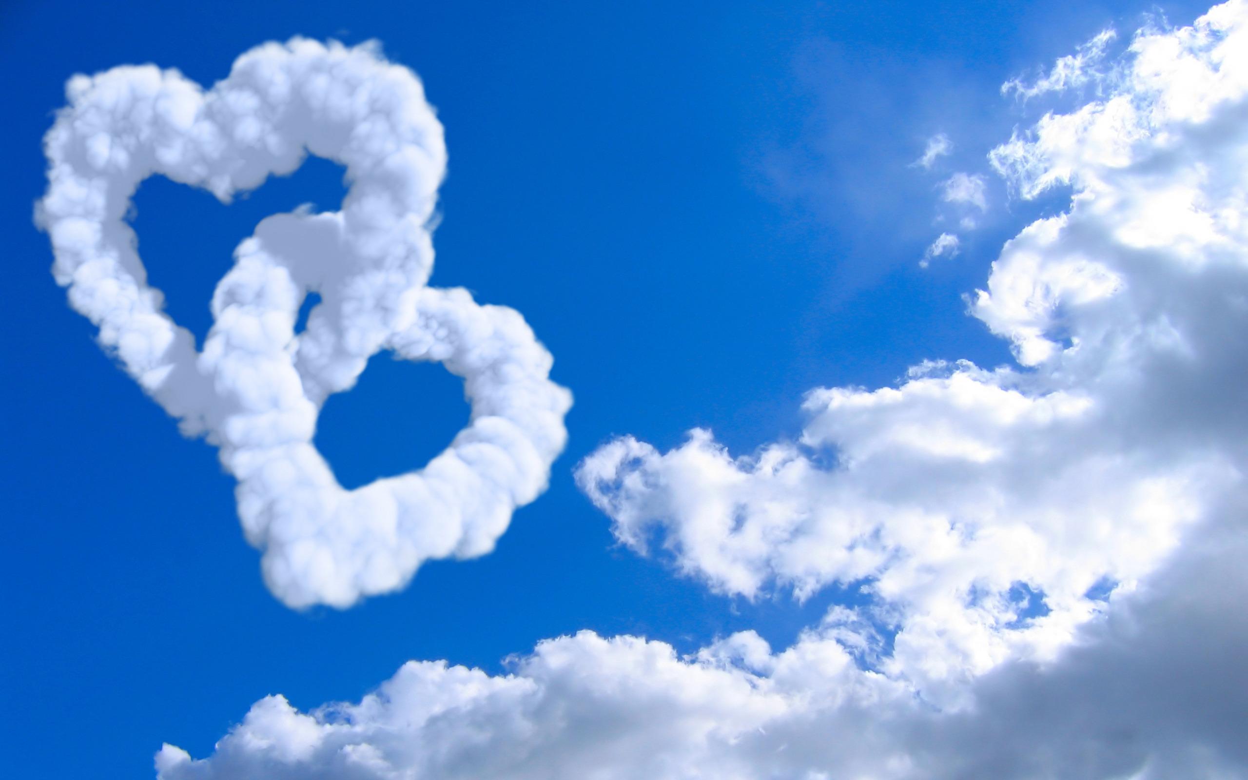 Фотографии Сердце облака в форме сердец Природа Небо