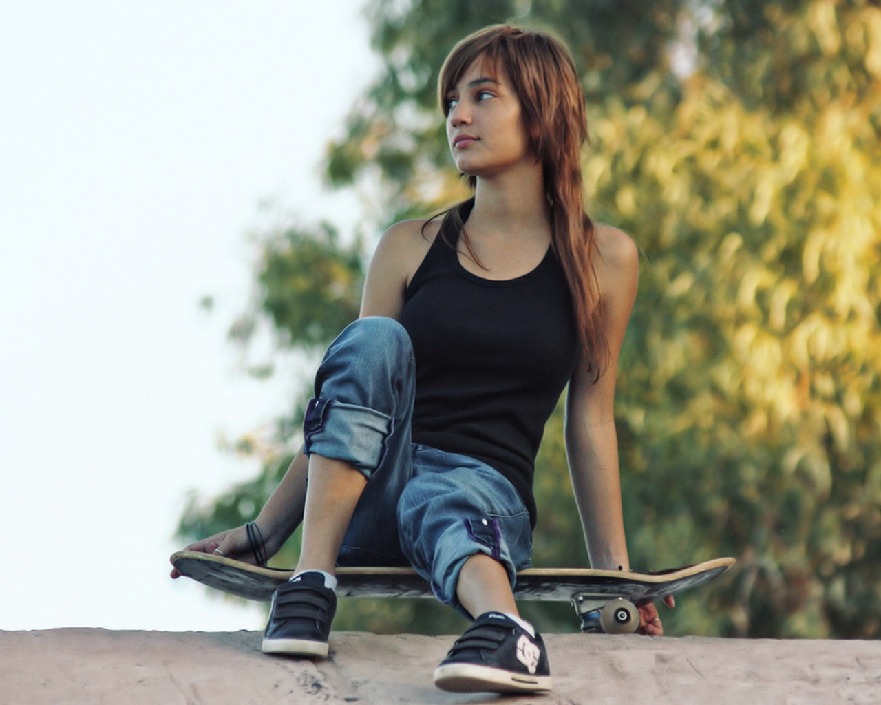 壁紙 スケートボード 少女 ダウンロード 写真
