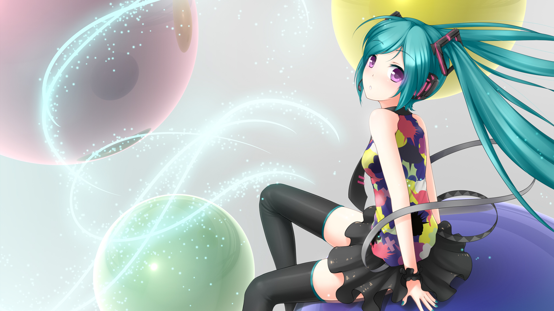 壁紙 19x1080 ボーカロイド 初音ミク アニメ 少女 ダウンロード 写真