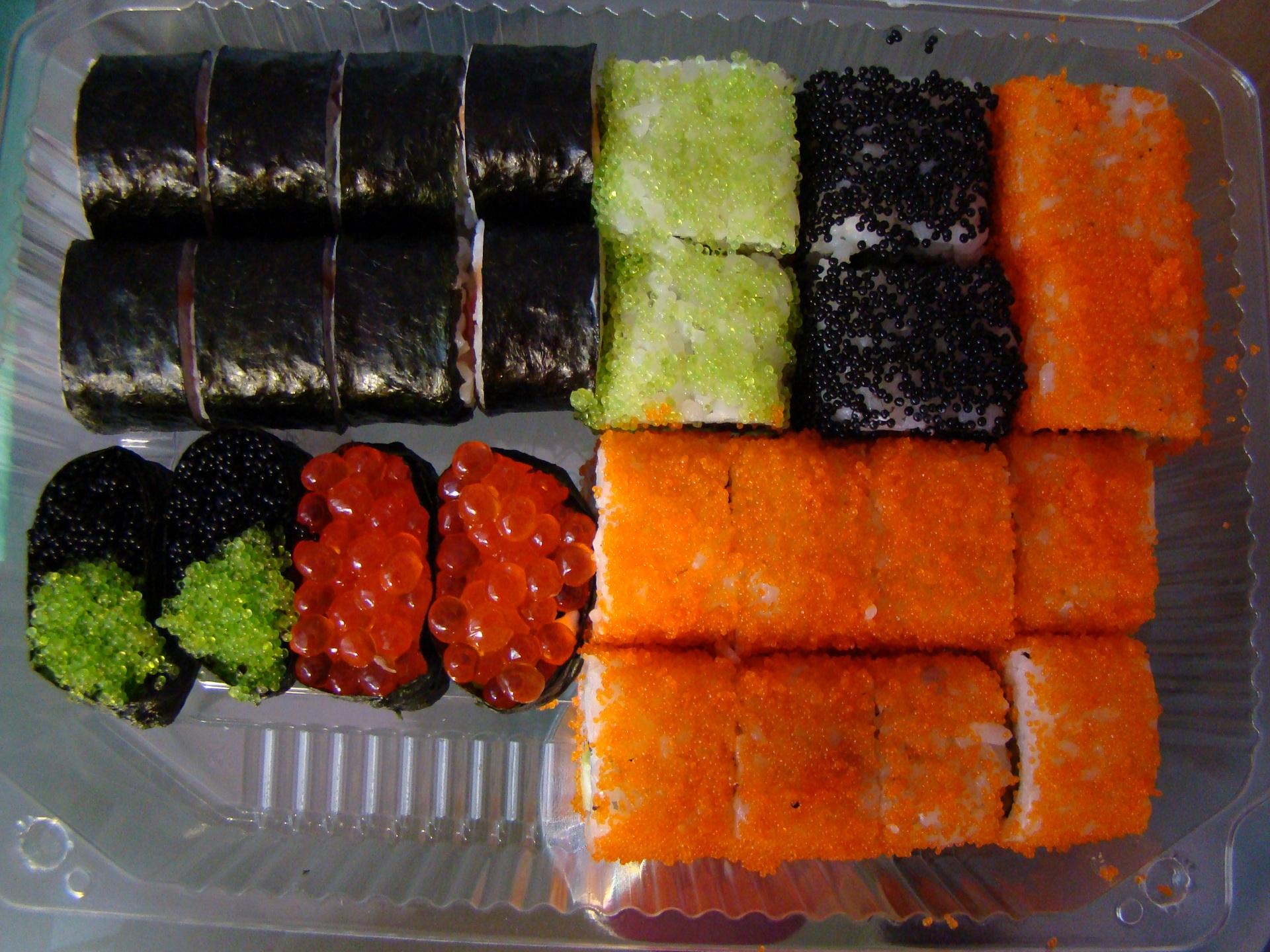 Achtergronden Sushi Voedsel Zeevruchten spijs