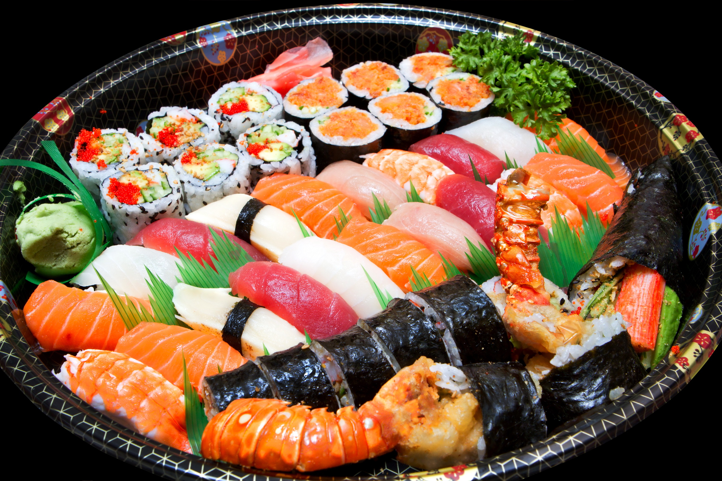 Tapety na pulpit Sushi Jedzenie Owoce morza 2400x1600 żywność