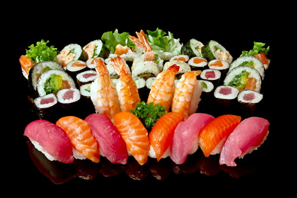 Tapety na pulpit Sushi żywność Owoce morza 600x400 Jedzenie