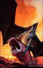 Hintergrundbilder Keith Parkinson Drachen Monster Fantasy