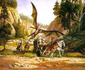 Pictures Keith Parkinson Dragons Horses  Fantasy