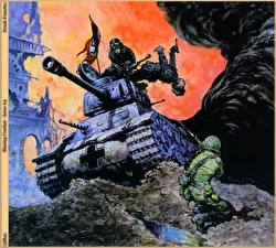 Images Frank Frazetta Tank Painting Art Fantasy