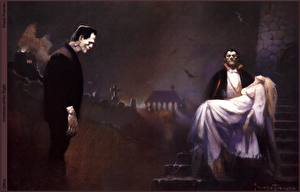 Bakgrundsbilder på skrivbordet Frank Frazetta Vampyr Fantasy Unga_kvinnor