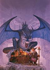 Wallpaper Keith Parkinson Dragon Dwarf Fantasy