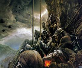 Wallpapers John Howe Warrior Orc Fantasy
