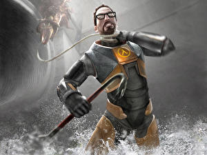 Bureaubladachtergronden Half-Life Een harnas Gordon Freeman Computerspellen