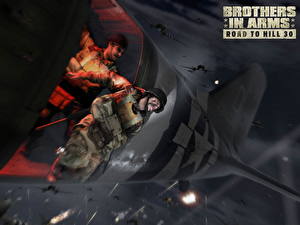 Papel de Parede Desktop Brothers in Arms Brothers in Arms: Road to Hill 30 Aviãos Soldado Jogos