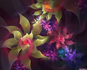 Bakgrunnsbilder 3D grafikk Blomster