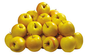 Pictures Fruit Apples Many White background Food