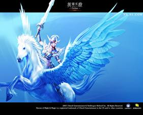 Bureaubladachtergronden Heroes of Might and Magic Pegasus Computerspellen