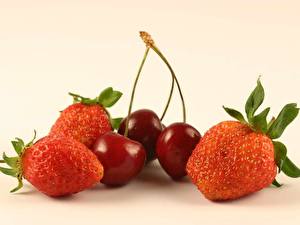 Bakgrunnsbilder Frukt Kirsebær Jordbær Mat