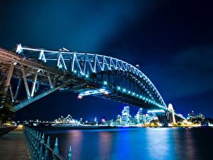 Tapety na pulpit Mosty Australia Niebo Sydney Miasta