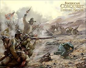 Bakgrundsbilder på skrivbordet American Conquest American Conquest: Divided Nation Datorspel