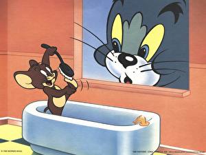 Bakgrundsbilder på skrivbordet Tom och Jerry Tecknat