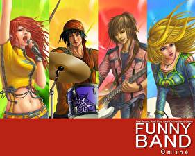 Bureaubladachtergronden Funny Band videogames