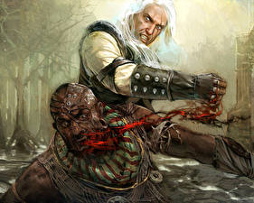 Tapety na pulpit The Witcher Geralt of Rivia Gry_wideo
