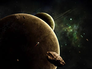 Fondos de escritorio Planetas Asteroide Сosmos