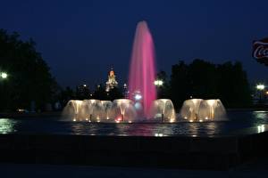 Pictures Moscow Fountains Cities