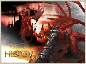 Bakgrunnsbilder Heroes of Might and Magic Heroes V Demon videospill Fantasy