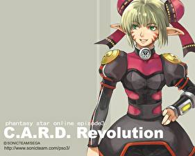 Bakgrundsbilder på skrivbordet Phantasy Star Phantasy Star Online:Episode3 - C.A.R.D.Revolution spel