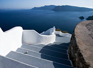 Fonds d'écran Bâtiments célèbres Grèce Escaliers  Villes