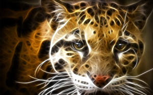 Pictures Big cats Painting Art animal