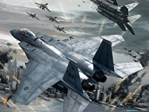 Bakgrundsbilder på skrivbordet Ace Combat Ace Combat 6: Fires of Liberation Datorspel