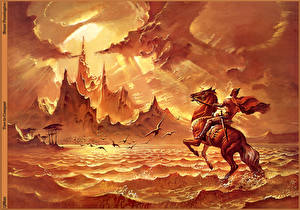 Hintergrundbilder Pferde Krieger Fantasy