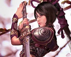 Image Warriors Swords Armor Fantasy Girls