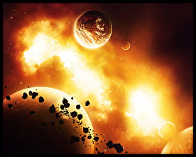 Papel de Parede Desktop Planetas Asteroides