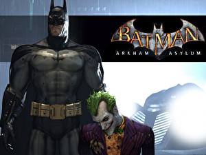 Обои Batman Герои комиксов Бэтмен герой Джокер компьютерная игра