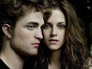 Tapety na pulpit Saga „Zmierzch” Zmierzch Robert Pattinson Kristen Stewart
