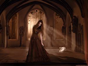 Bureaubladachtergronden Gothic Fantasy Fantasy Jonge_vrouwen