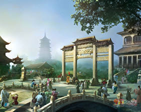 Bakgrundsbilder på skrivbordet Chinese Paladin Online dataspel
