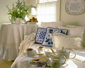 桌面壁纸，，茶杯，枕头，