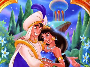 Bakgrundsbilder på skrivbordet Disney Aladdin Tecknat