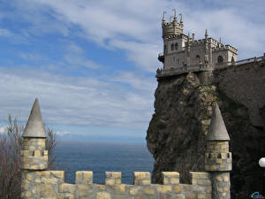 Hintergrundbilder Burg Russland Krim Städte