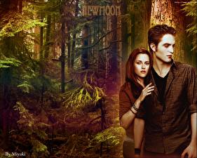 Papel de Parede Desktop Crepúsculo A Saga Twilight - Lua Nova Robert Pattinson Kristen Stewart Filme