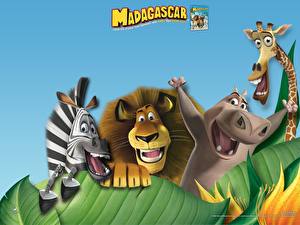 Bureaubladachtergronden Madagascar Cartoons