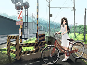 桌面壁纸，，自行車，日本动画