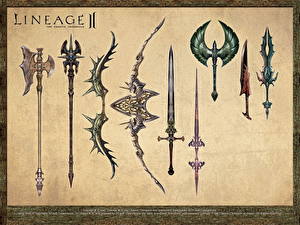 桌面壁纸，，天堂II，劍，戰斧，游戏