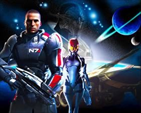 Bakgrundsbilder på skrivbordet Mass Effect Datorspel