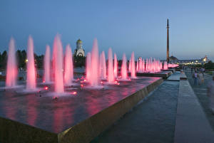 Hintergrundbilder Moskau Springbrunnen Städte