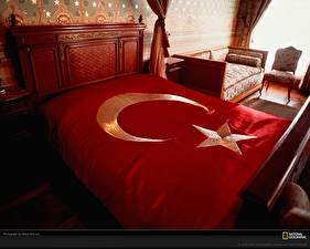 Sfondi desktop Interno Turchia Letto Camera da letto Bandiera
